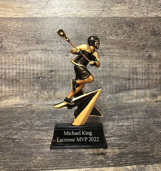 Lacrosse Trophy Sports Award 7" Lax MVP Award Lacrosse Champion Full Color MVP Award Team Participation Award Personalized Free Engraving