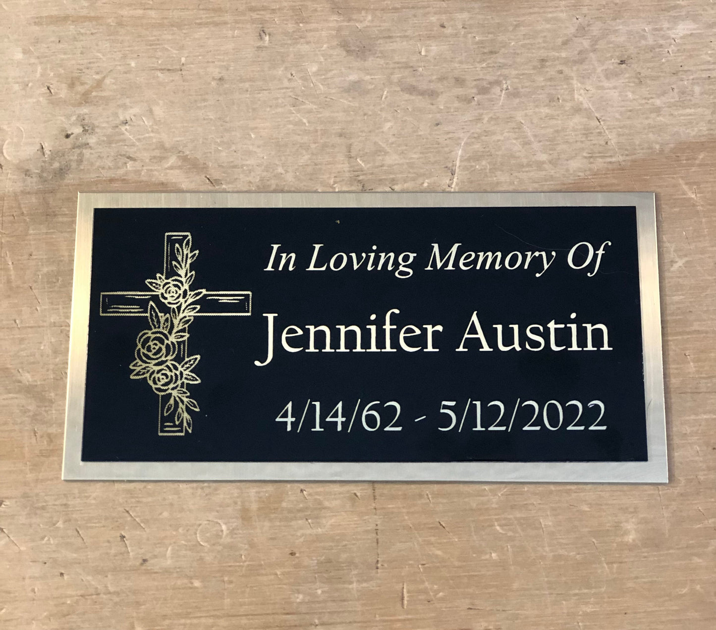 Custom Engraved Name Plate Cremation Urn Fish RELIGIOUS CROSS Memorial Urn Tag Plaque In Loving Memory of Engraved Urn Name Plate