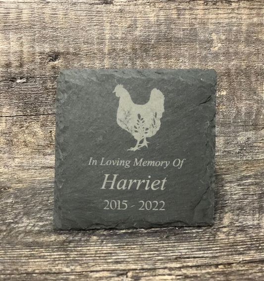 Chicken Memorial Stone Pet Hen Memory Stone Pet Loss Gift Grave Marker Remembrance Stone Memorial Plaque Slate Personalized Custom Engraved