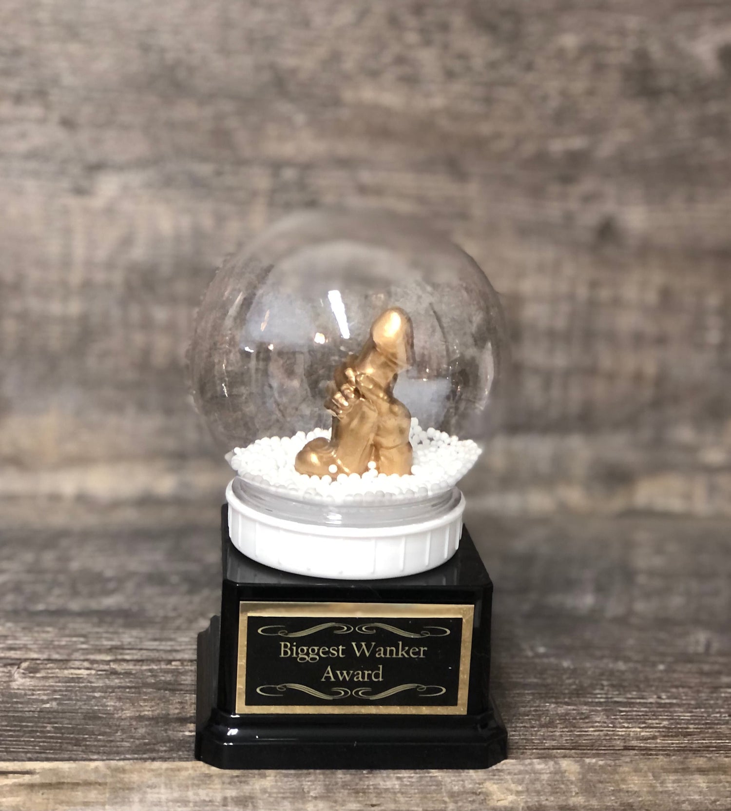 Fantasy Football Trophy WANKER Snow Globe Funny Trophy You're A Dick Biggest Wanker LOSER Trophy FFL Last Place Fantasy Penis Funny Gag Gift