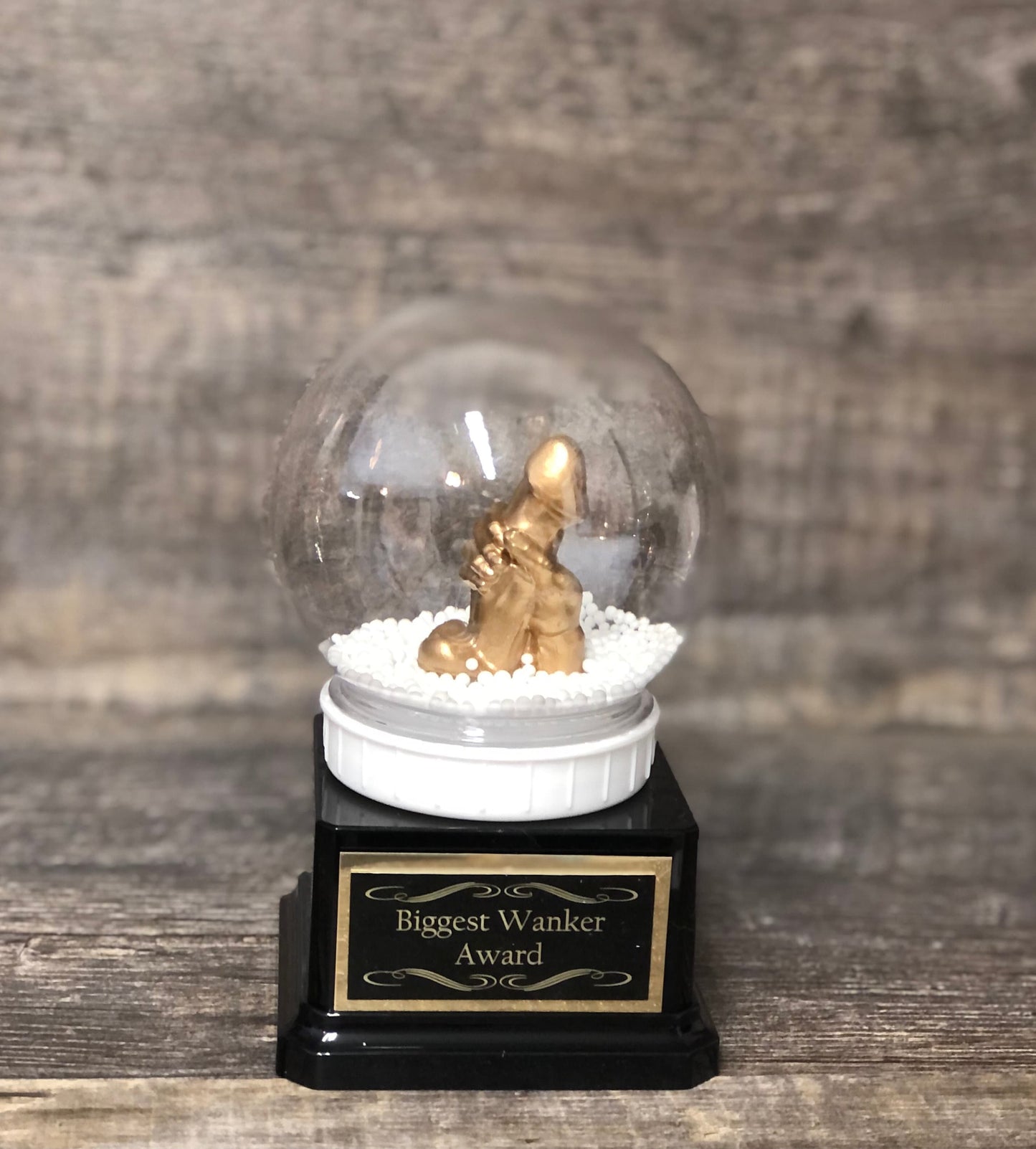 WANKER Snow Globe Funny Penis Trophy Funny Gift Award You're A Dick Biggest Wanker Trophy FFL LOSER Trophy Secret Santa Funny Gag Gift Penis