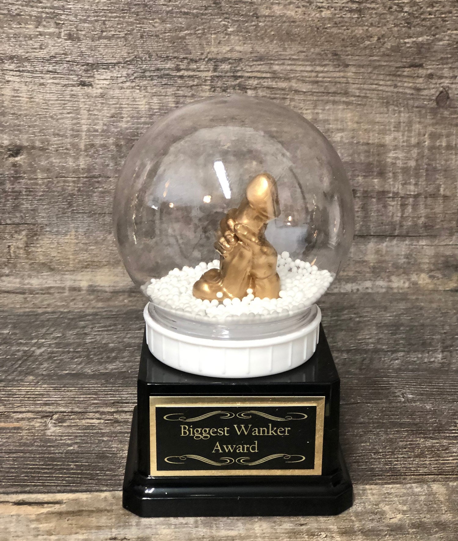 Fantasy Football Trophy WANKER Snow Globe Funny Trophy You're A Dick Biggest Wanker LOSER Trophy FFL Last Place Fantasy Penis Funny Gag Gift