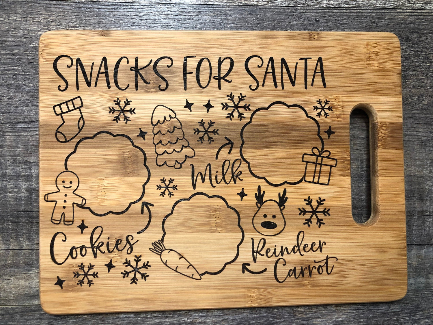 Santa Tray Christmas Snacks For Santa Christmas Eve Cutting Board Plate Platter Holiday Cookies For Santa Cutting Board Christmas Gift Gift