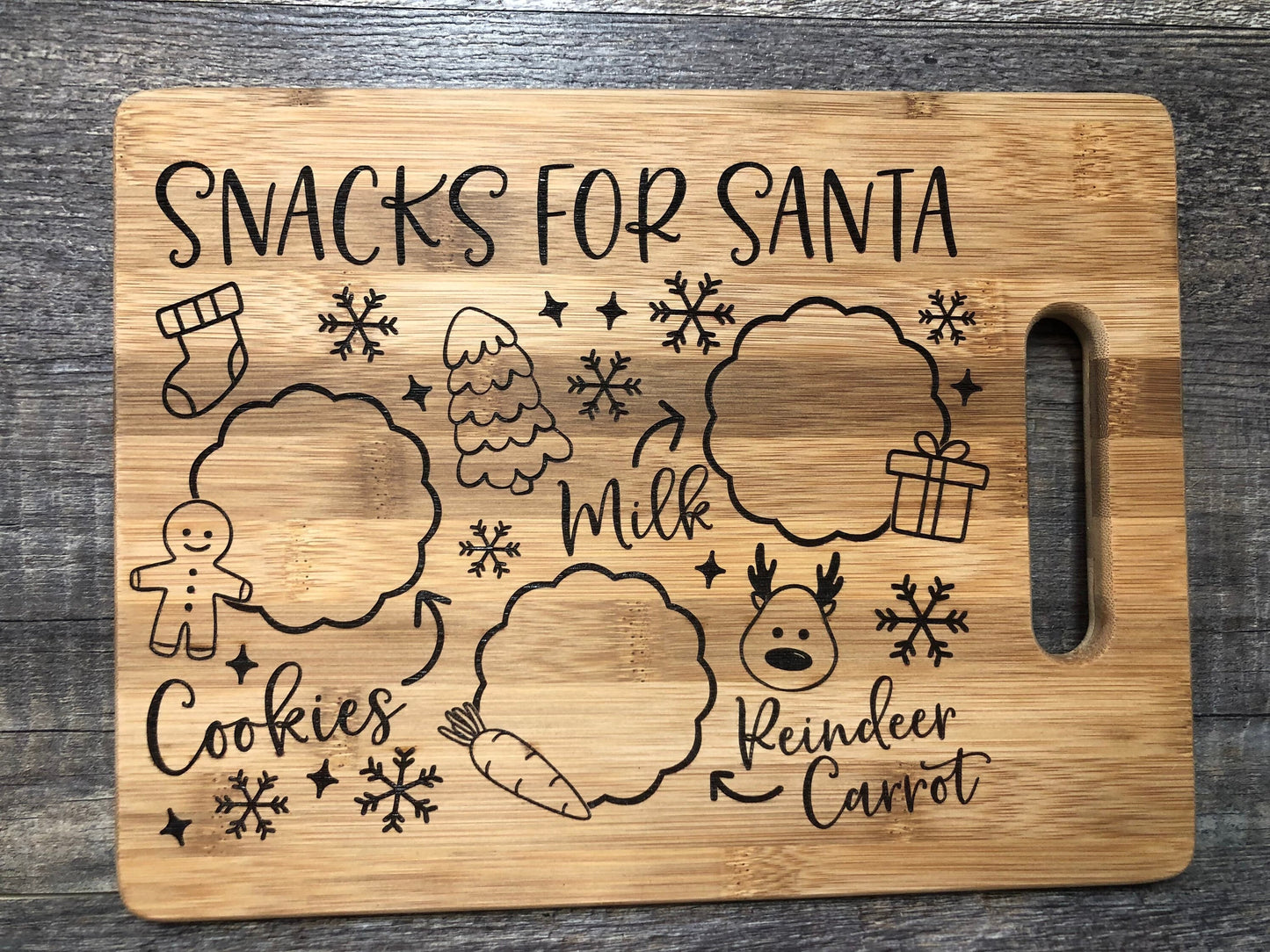 Santa Tray Christmas Snacks For Santa Christmas Eve Cutting Board Plate Platter Holiday Cookies For Santa Cutting Board Christmas Gift Gift