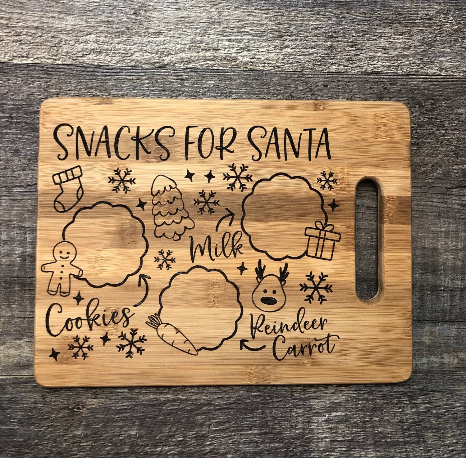 Santa Tray Christmas Snacks For Santa Christmas Eve Cutting Board Plate Platter Holiday Cookies For Santa Cutting Board Christmas Gift Gift