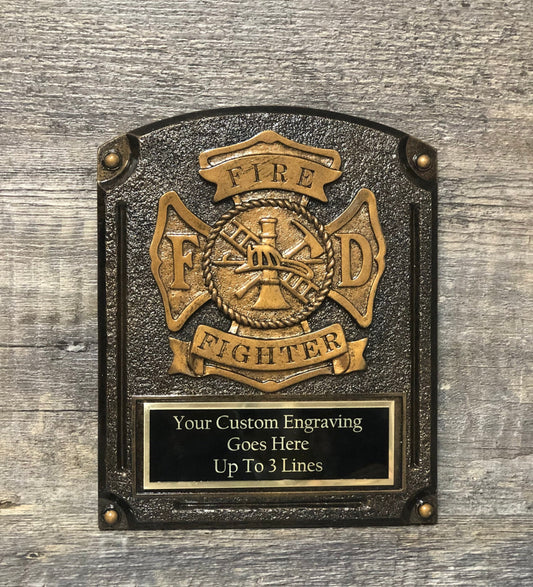 Fireman Trophy Plaque Fire Chief Award Recognition Years of Service Fire Retirement Fire Academy Graduation Line of Duty Award
