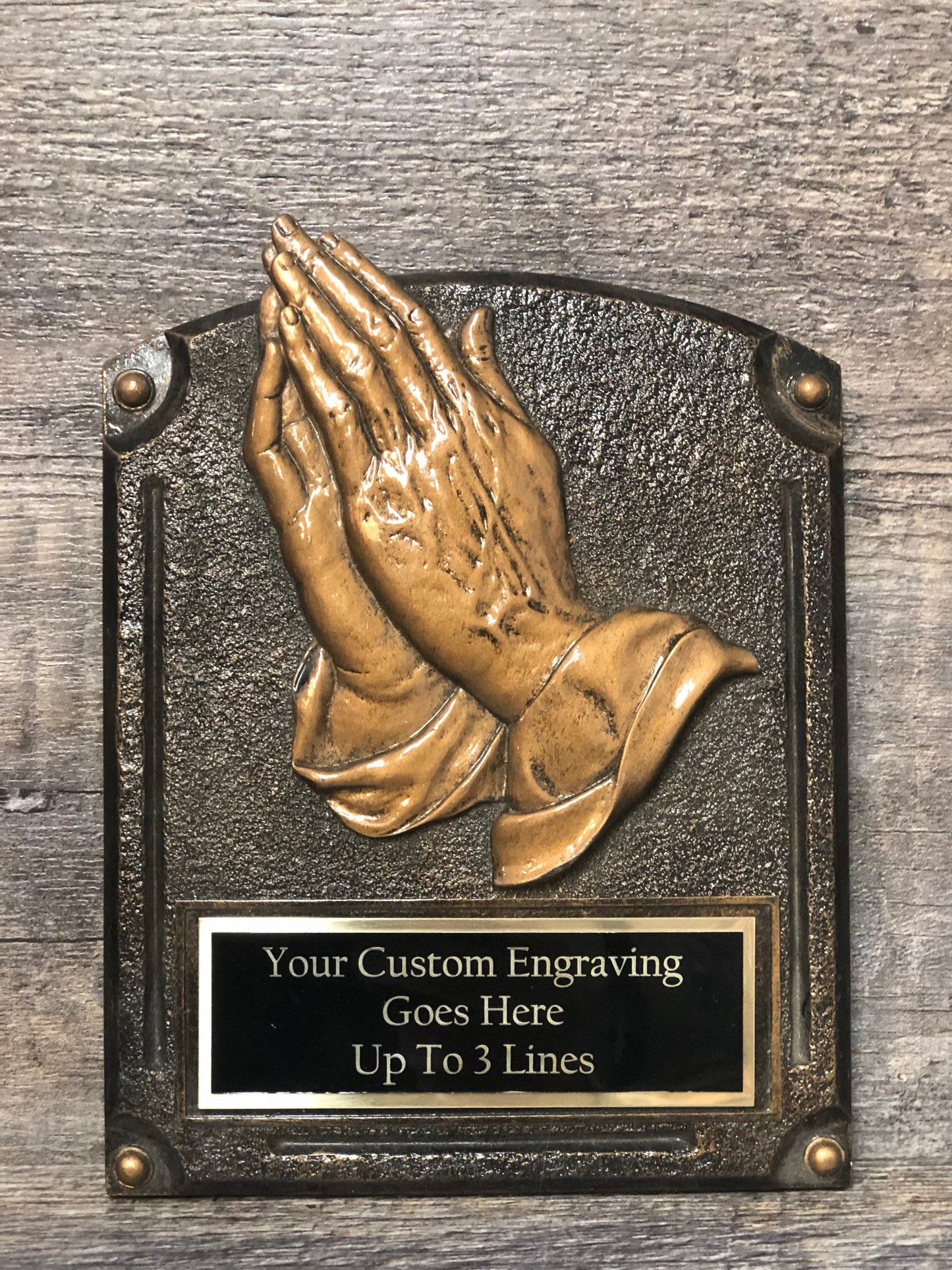 Religious Plaque Personalized Church Award Recognition Religion Plaque Remembrance Memorial Plaque Praying Hands Trophy Gift From Church