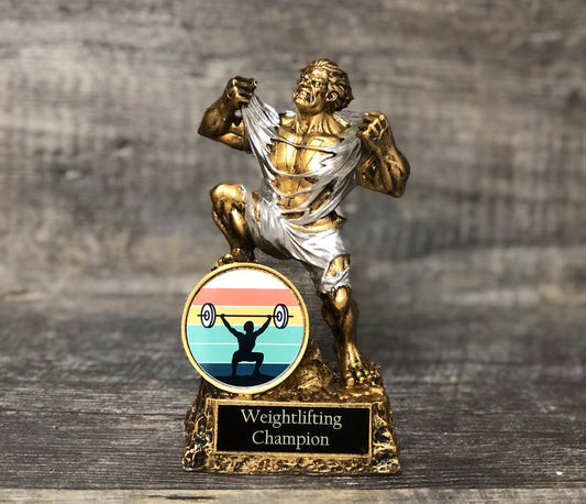 Weightlifting Trophy Heaviest Lift Personalized Beast Weightlifting Beast Clean & Jerk Achievement Award Trophy #1 Weightlifter Award