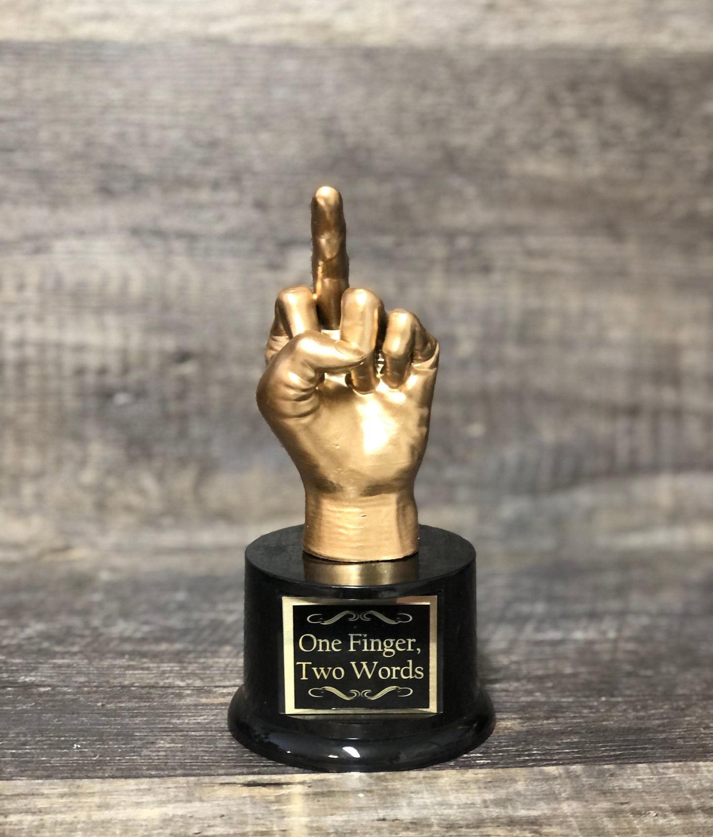 Middle Finger Golf Loser Trophy Hole In One Worst Score Over Par Trophy Funny Flipping The Bird F*ck You Trophy One Finger Two Words Award