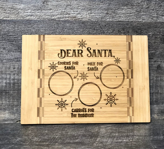 Santa Tray Christmas Snacks For Santa Christmas Eve Cutting Board Plate Platter Holiday Cookies For Santa Cutting Board Christmas Gift Gift