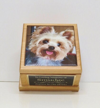Small Pet Urn * NOT PERFECT * Dog Urn Pet Memorial Keepsake Cremation Urn Cat Urn Guinea Pig Custom Photo Tile & Personalized Tag Up To 25lb