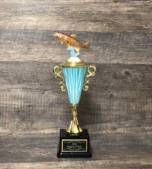 Fishing Trophy Brown Trout Tournament Derby Trophy HAND PAINTED Award Funny Trophy Biggest Fish Salmon #1 Master Baiter Award Gag Gift Award