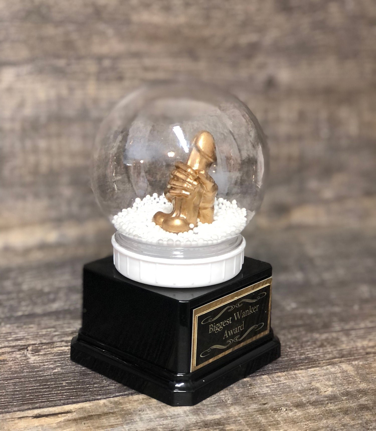 Fantasy Football Trophy WANKER Snow Globe Funny Trophy You're A Dick Biggest Wanker LOSER Trophy FFL Last Place Fantasy Penis Funny Gag Gift