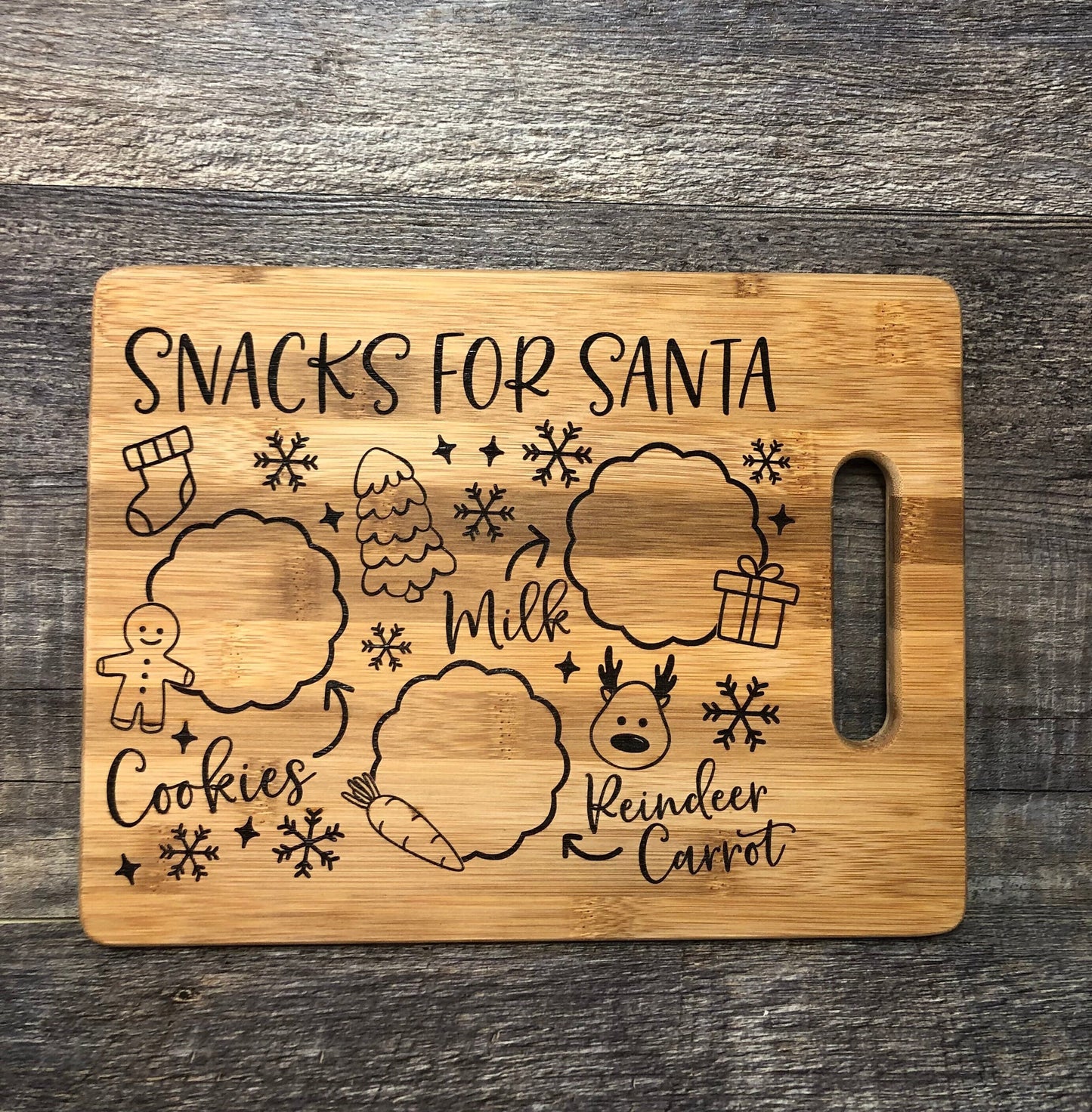 Santa Tray Christmas Snacks For Santa Christmas Eve Cutting Board Plate Platter Holiday Cookies For Santa Cutting Board Christmas Gift Gift