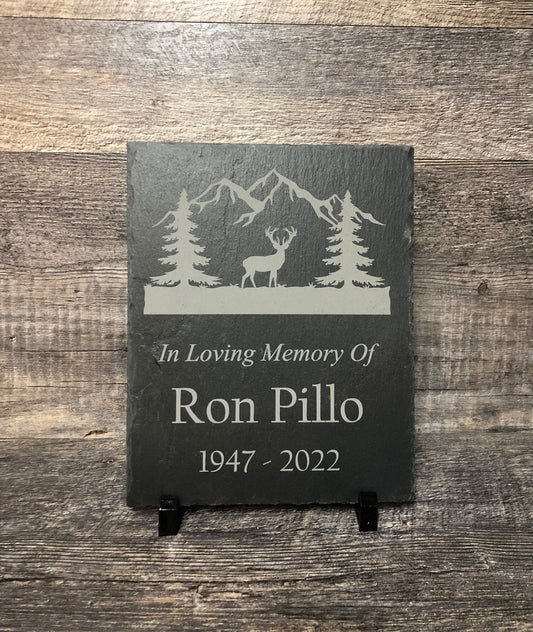 Memorial Stone Memory Stone Slate Remembrance Custom Engraved OUTDOOR WILDERNESS Garden Memorial Stone Plaque In Loving Memory of Name Plate