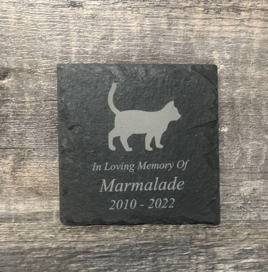 Cat Memorial Stone Pet Kitty Memory Stone Pet Loss Gift Grave Marker Remembrance Stone Memorial Plaque Slate Custom Engraved