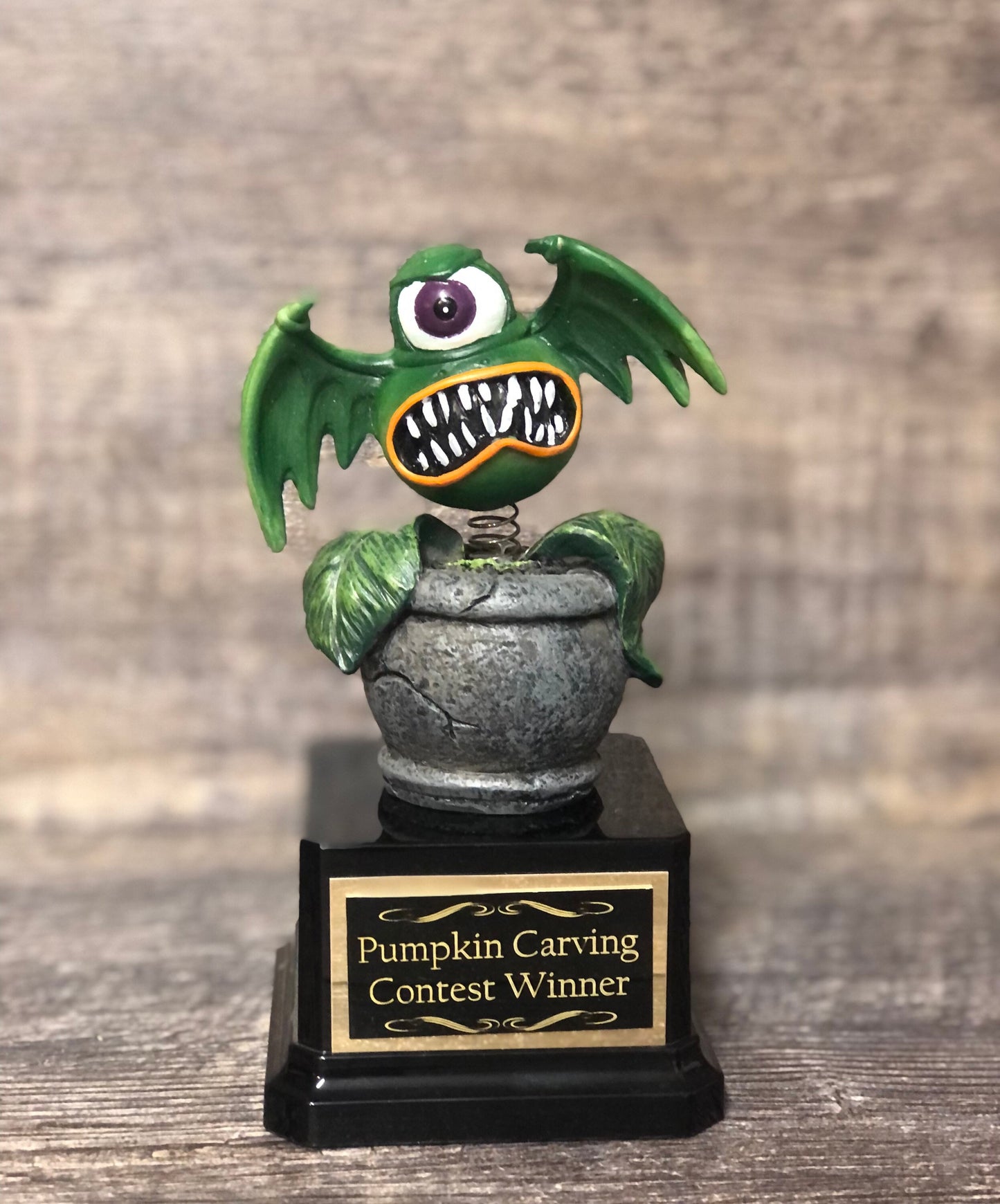 Halloween Trophy Creepy Winged Plant Bobble Head Halloween Pumpkin Carving Contest Trophy Best Costume Contest Halloween Decor