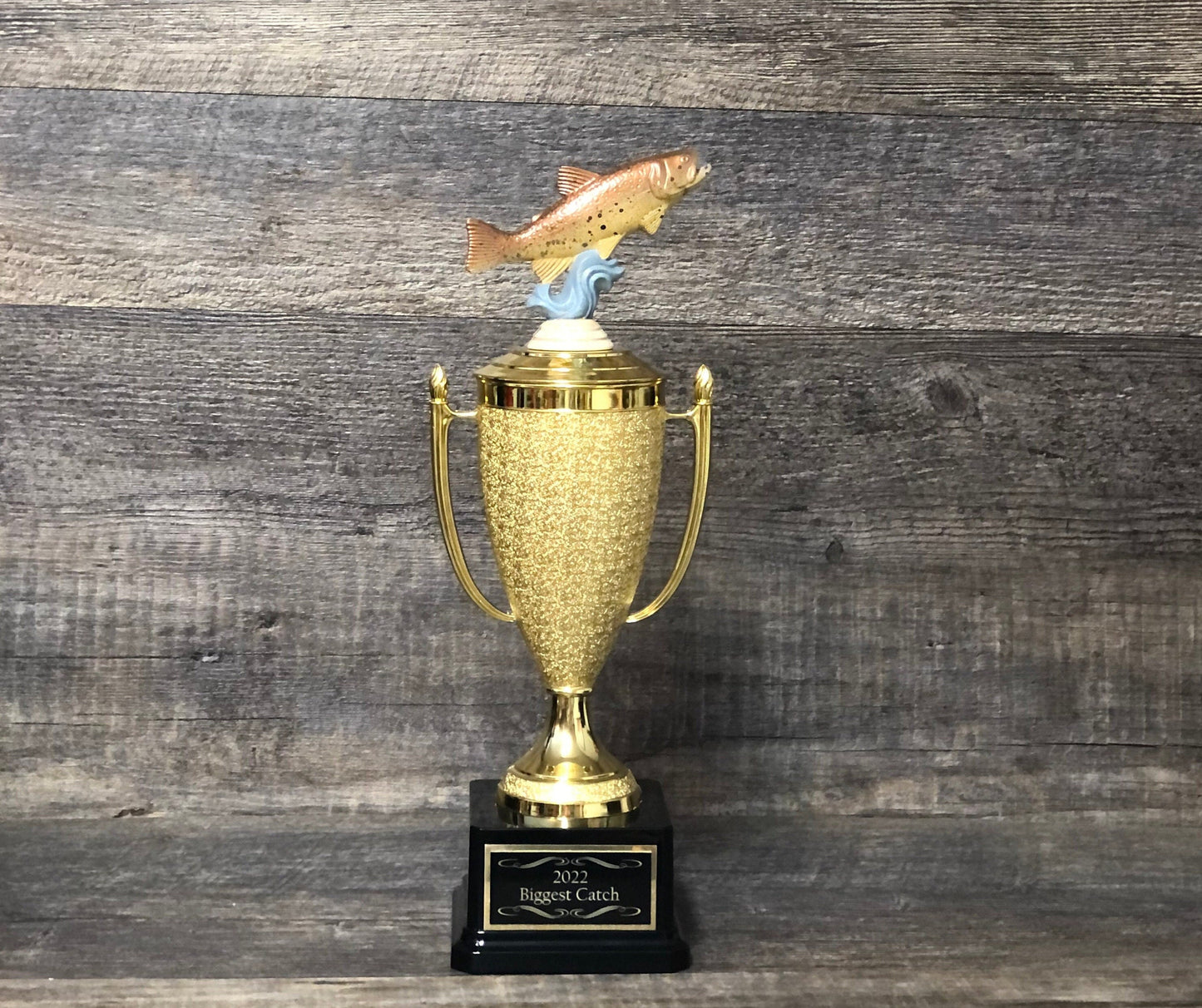 Fishing Trophy Brown Trout Tournament Derby Trophy HAND PAINTED Award Biggest Fish Funny Trophy #1 Master Baiter Award Trophy Gag Gift Award