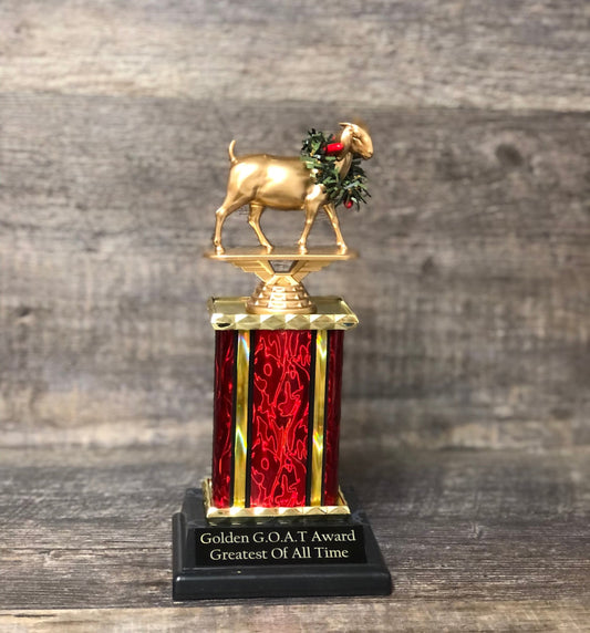 GOLDEN GOAT Trophy Greatest of All Time Corporate Award Trophy Employee Of The Month Top Sales Motivational Achievement Award Personalized