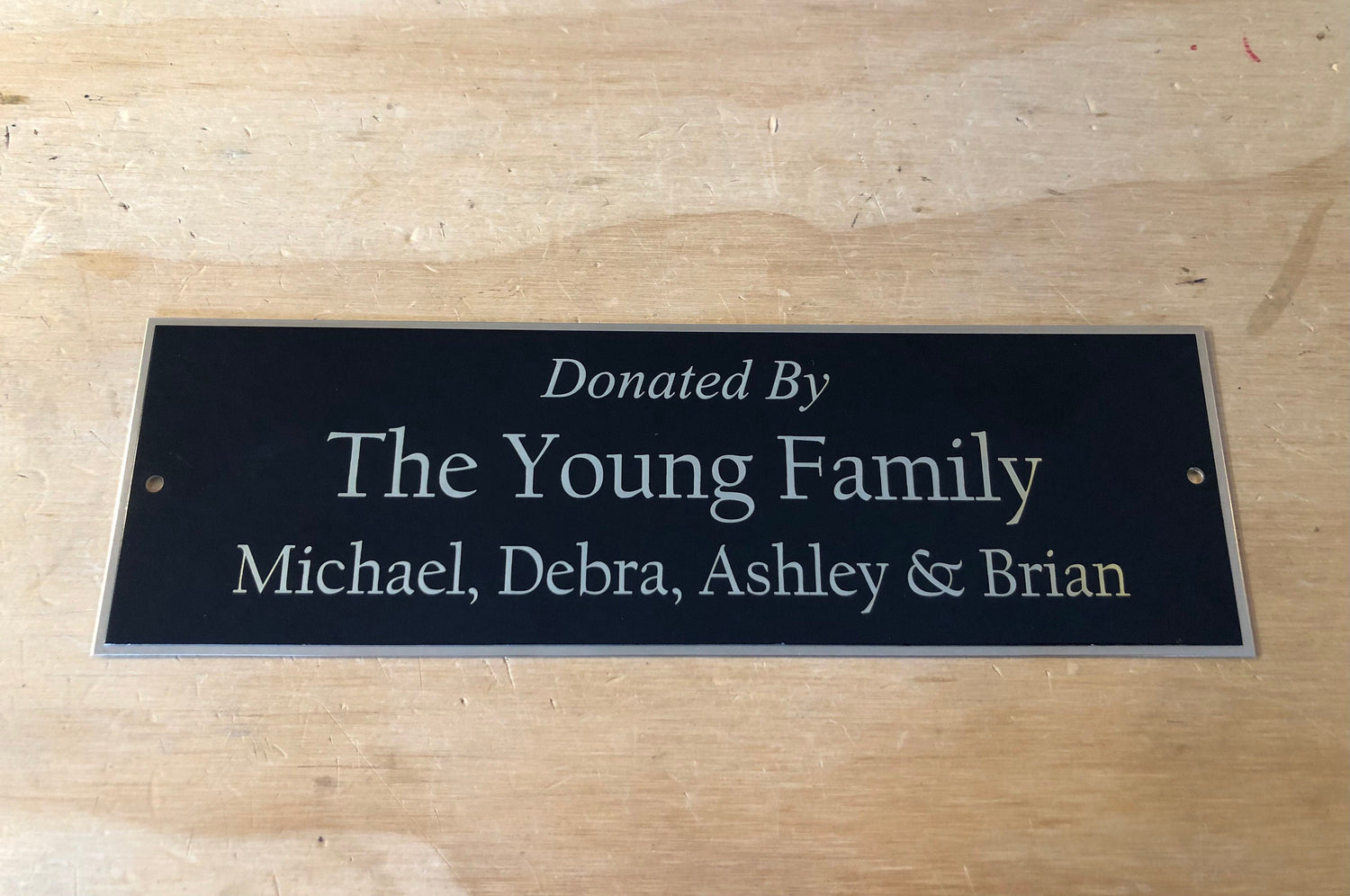 BRASS Bench Plate Custom Engraved Outdoor Plaque Name Plate Donated By or In Memory Of Cremation Urn or Engraved Plate Name Plaque