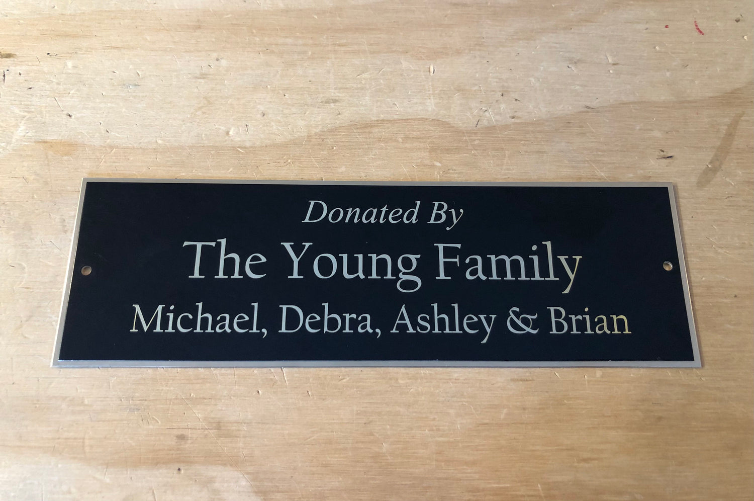 BRASS Bench Plate Custom Engraved Memorial In Loving Memory Of Plaque Name Plate for Cremation Urn or Engraved Plate Name Plaque