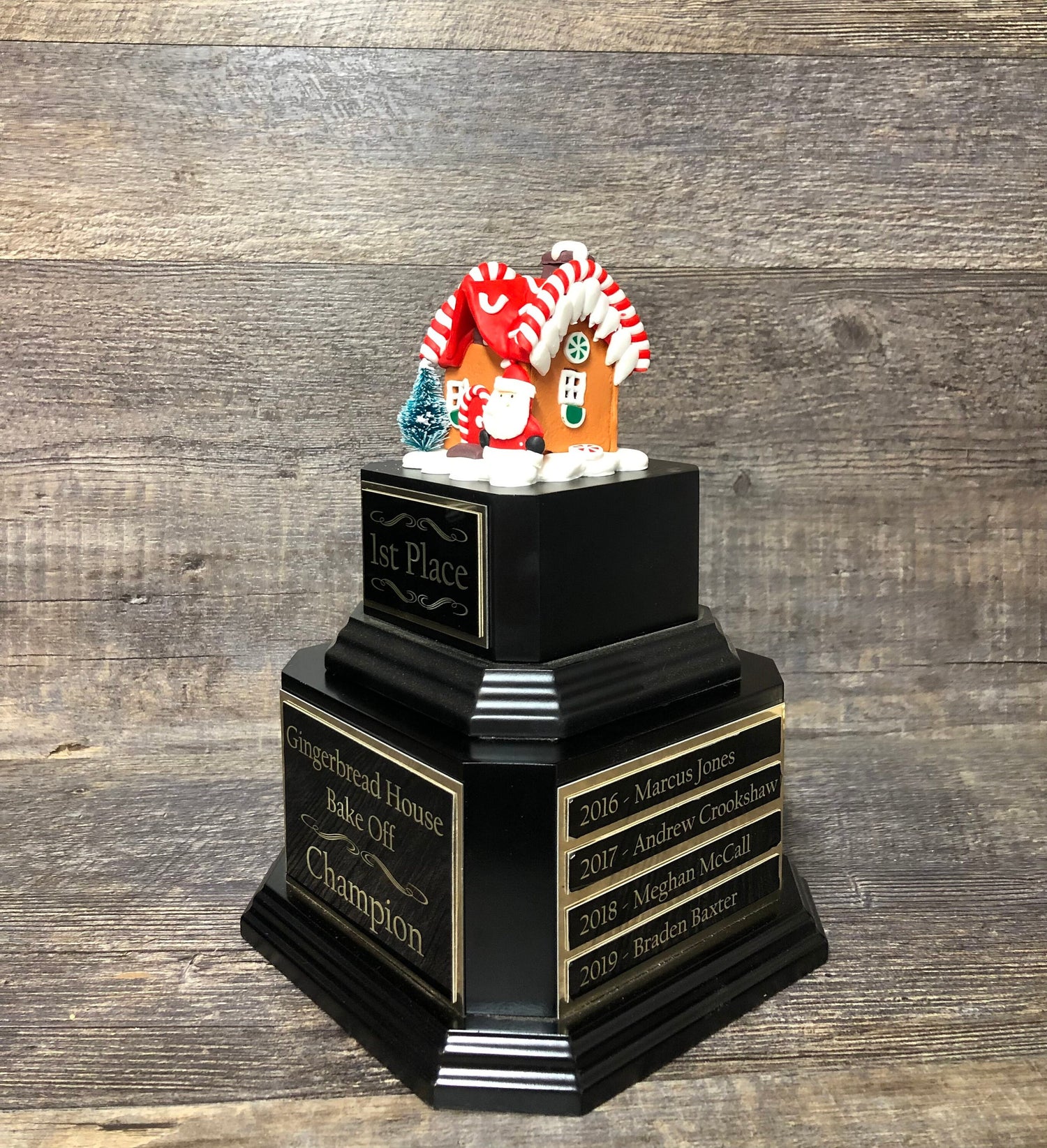 Gingerbread House Trophy Perpetual Christmas SANTA Cookie Decorating Bake Off Ugly Sweater Trophy Christmas Holiday Party Christmas Decor