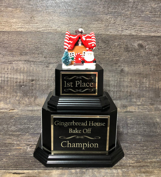 Gingerbread House Trophy Perpetual Christmas SANTA Cookie Decorating Bake Off Ugly Sweater Trophy Christmas Holiday Party Christmas Decor