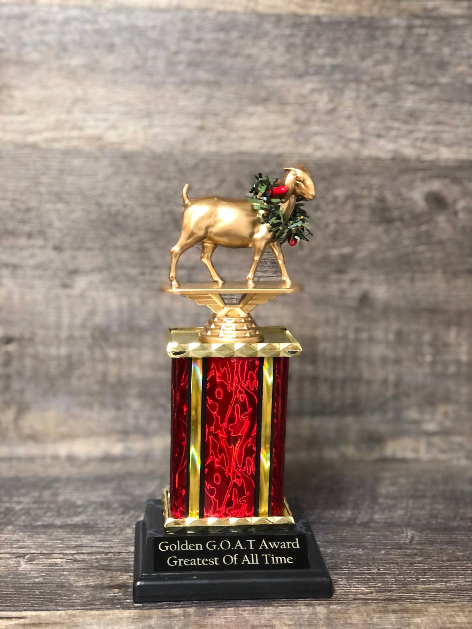 Funny Trophy GOLDEN GOAT Trophy Greatest of All Time Award Trophy Hand Painted Top Sales Motivational Achievement Award Personalized Winner