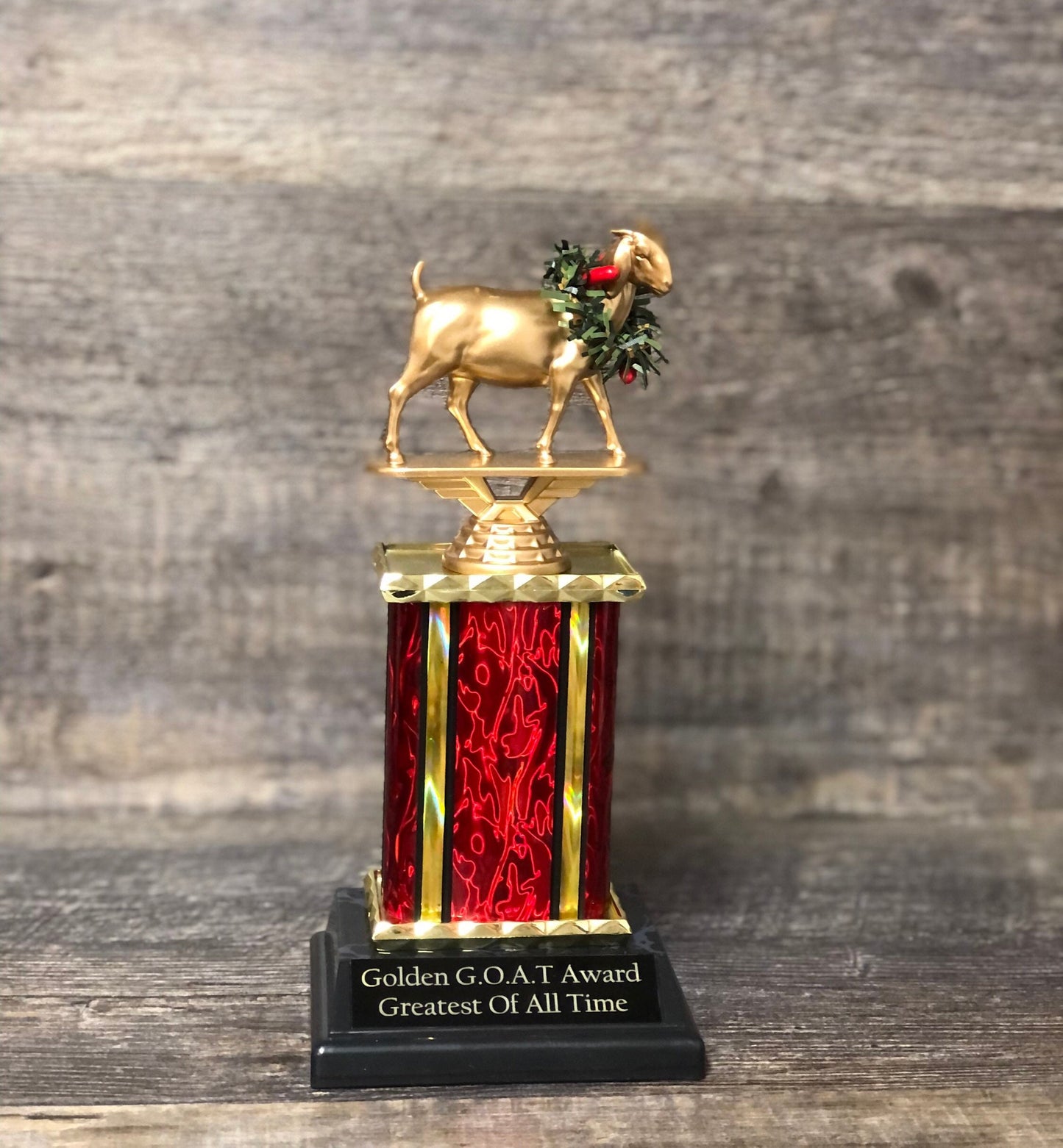 Funny Trophy GOLDEN GOAT Trophy Greatest of All Time Award Trophy Hand Painted Top Sales Motivational Achievement Award Personalized Winner