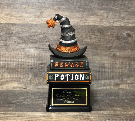 Halloween Trophy Witches Hat & Books Trunk Or Treat Trophy Best Costume Winner Pumpkin Carving Contest Pumpkin Trophy Halloween Decor