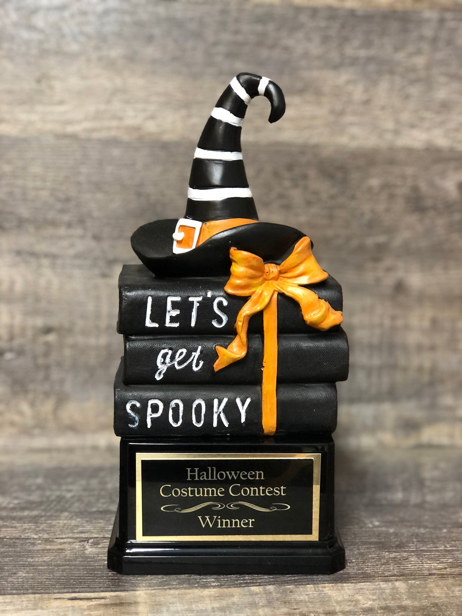Halloween Trophy Witches Hat & Books Trunk Or Treat Trophy Best Costume Winner Pumpkin Carving Contest Pumpkin Trophy Halloween Decor