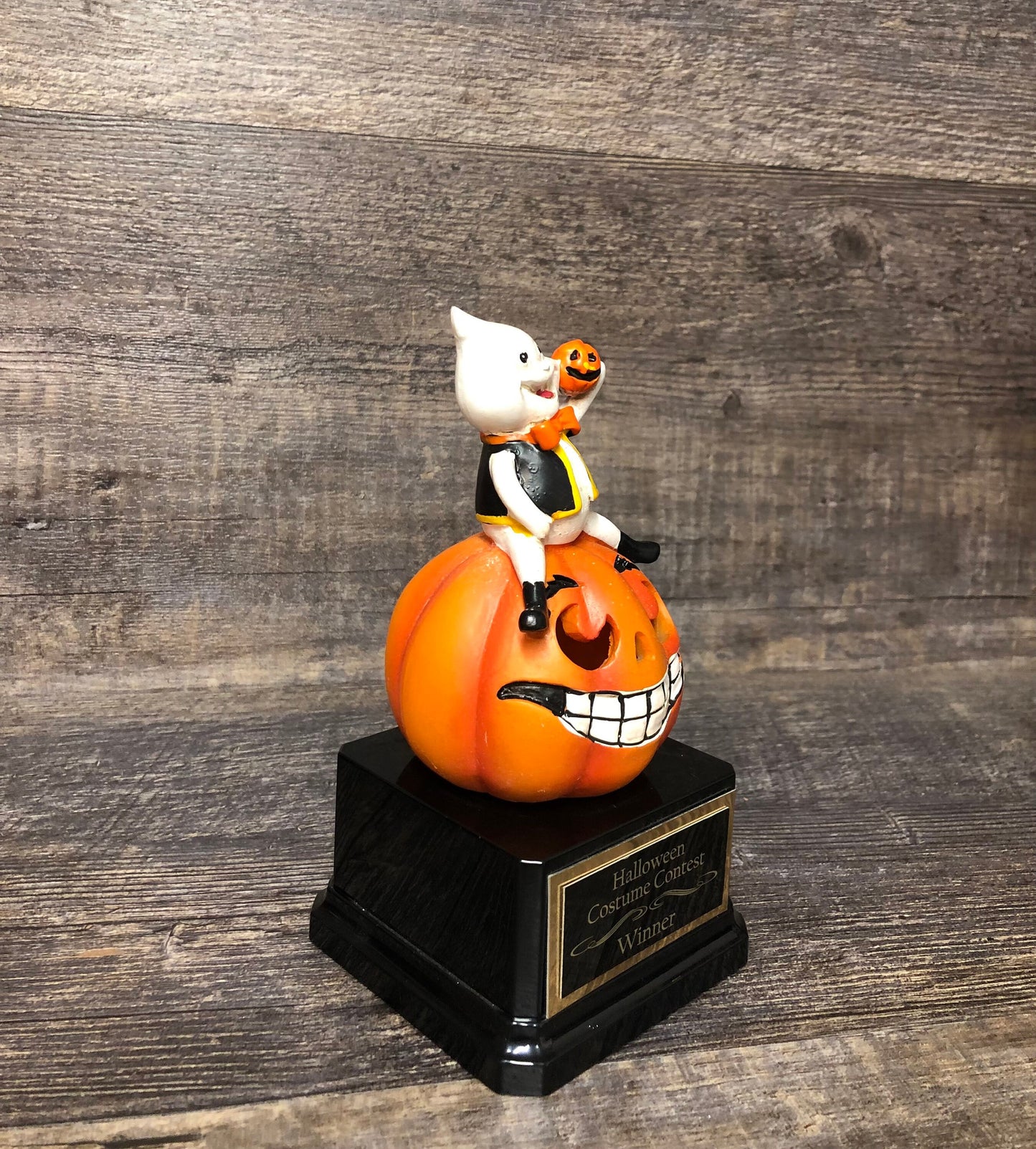 Halloween Trophy Whimsical Rustic Ghost Kids Halloween Pumpkin Carving Contest Trophy Best Costume Contest Jack O Lantern Trunk Or Treat