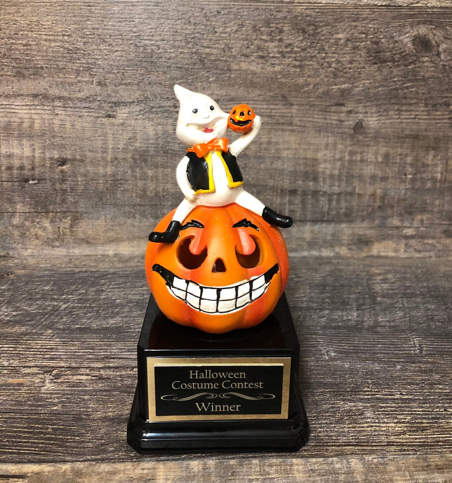 Halloween Trophy Whimsical Rustic Ghost Kids Halloween Pumpkin Carving Contest Trophy Best Costume Contest Jack O Lantern Trunk Or Treat