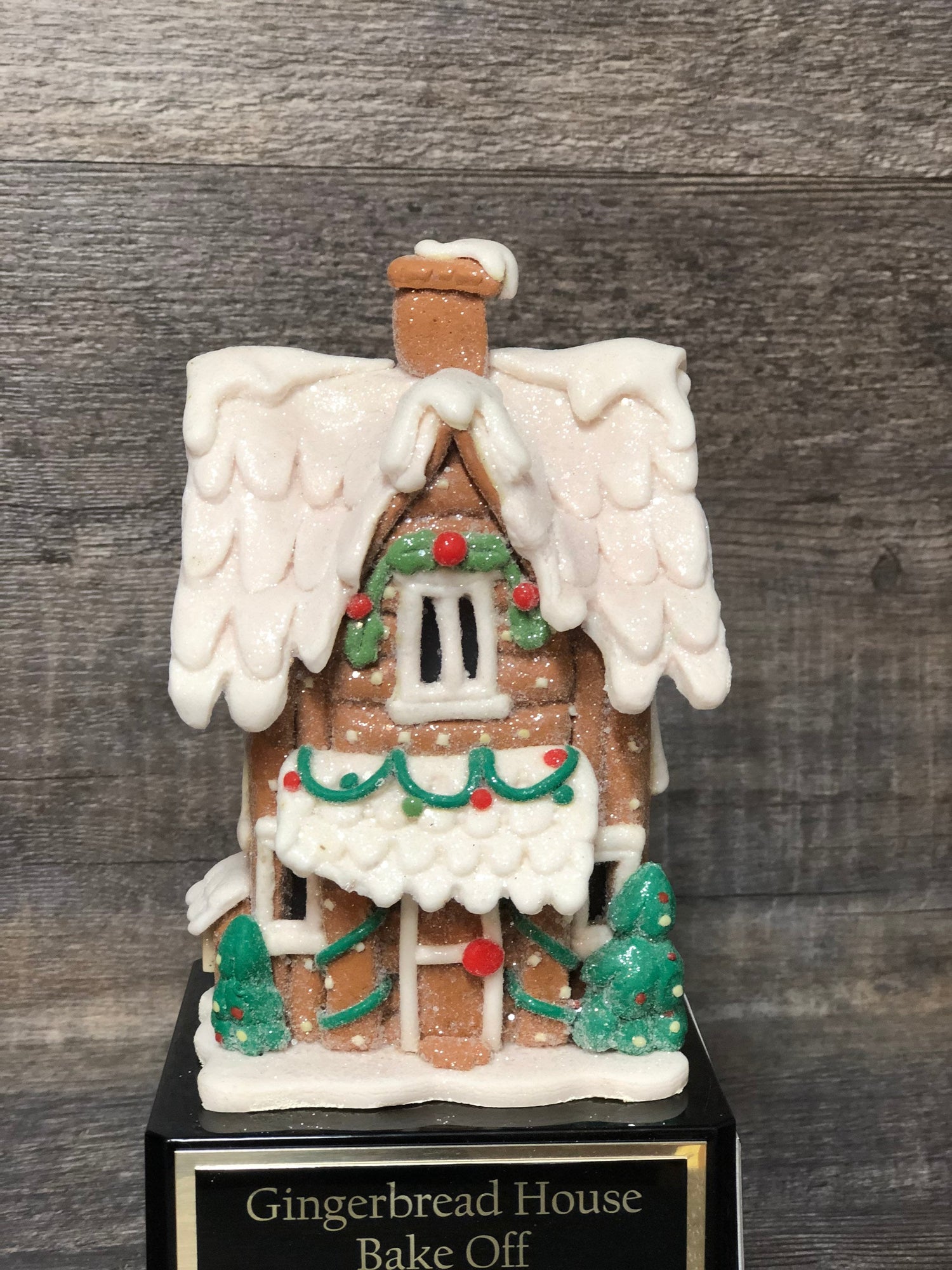 Christmas Trophy Gingerbread House Trophy Cookie Bake Off Trophy 9" Ugly Sweater Pretzel House Trophy  Christmas Holiday Party Cookie Santa