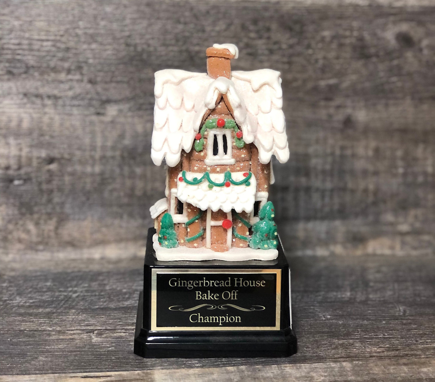 Christmas Trophy Gingerbread House Trophy Cookie Bake Off Trophy 9" Ugly Sweater Pretzel House Trophy  Christmas Holiday Party Cookie Santa