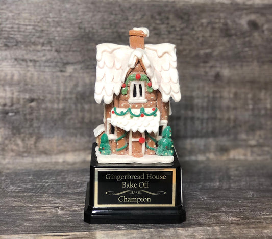 Gingerbread House Trophy Cookie Bake Off Trophy 9" Ugly Sweater Pretzel House Trophy  Christmas Holiday Party Cookie Santa Christmas Decor