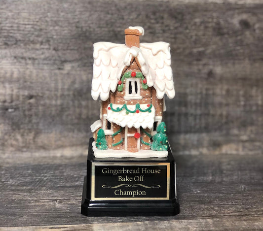 Gingerbread House Trophy Cookie Bake Off Trophy 9" Ugly Sweater Pretzel House Trophy Christmas Holiday Party Cookie Santa Christmas Decor