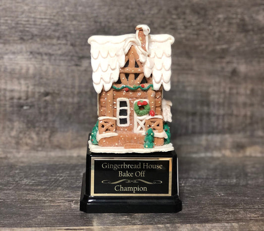 Christmas Trophy Gingerbread House Trophy Cookie Bake Off Trophy 9" Ugly Sweater Pretzel House Trophy  Christmas Holiday Party Cookie Santa