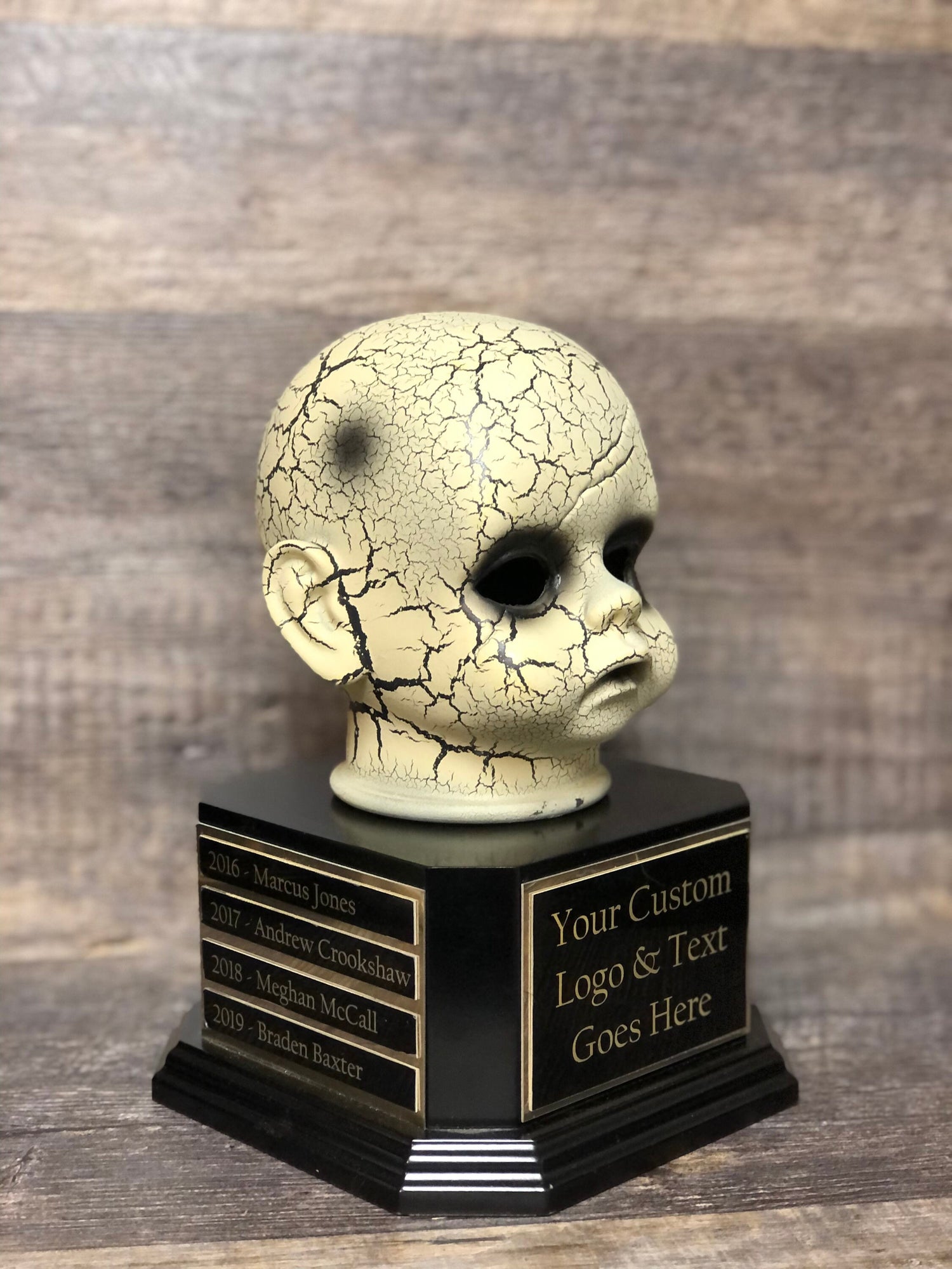 Halloween Trophy Perpetual XL Creepy Doll Head Trophy Costume Contest Scariest Costume Best Costume Dia De Los Muertos Halloween Decor Skull