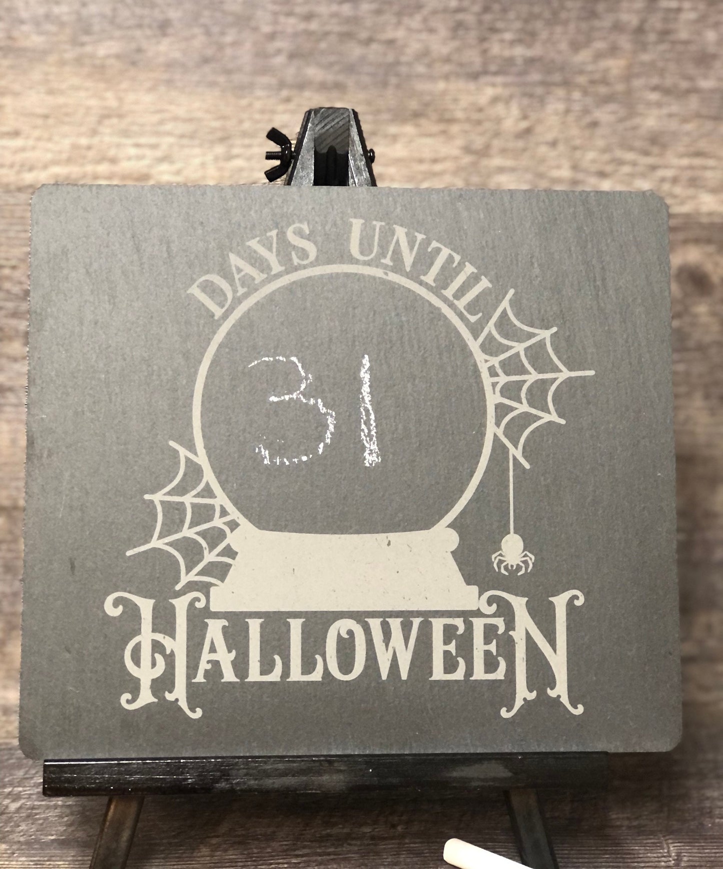 Halloween Countdown Chalkboard Sign Slate w/ Easel Days Until Halloween Slate Chalk Board With UNPAINTED Easel Halloween Decor