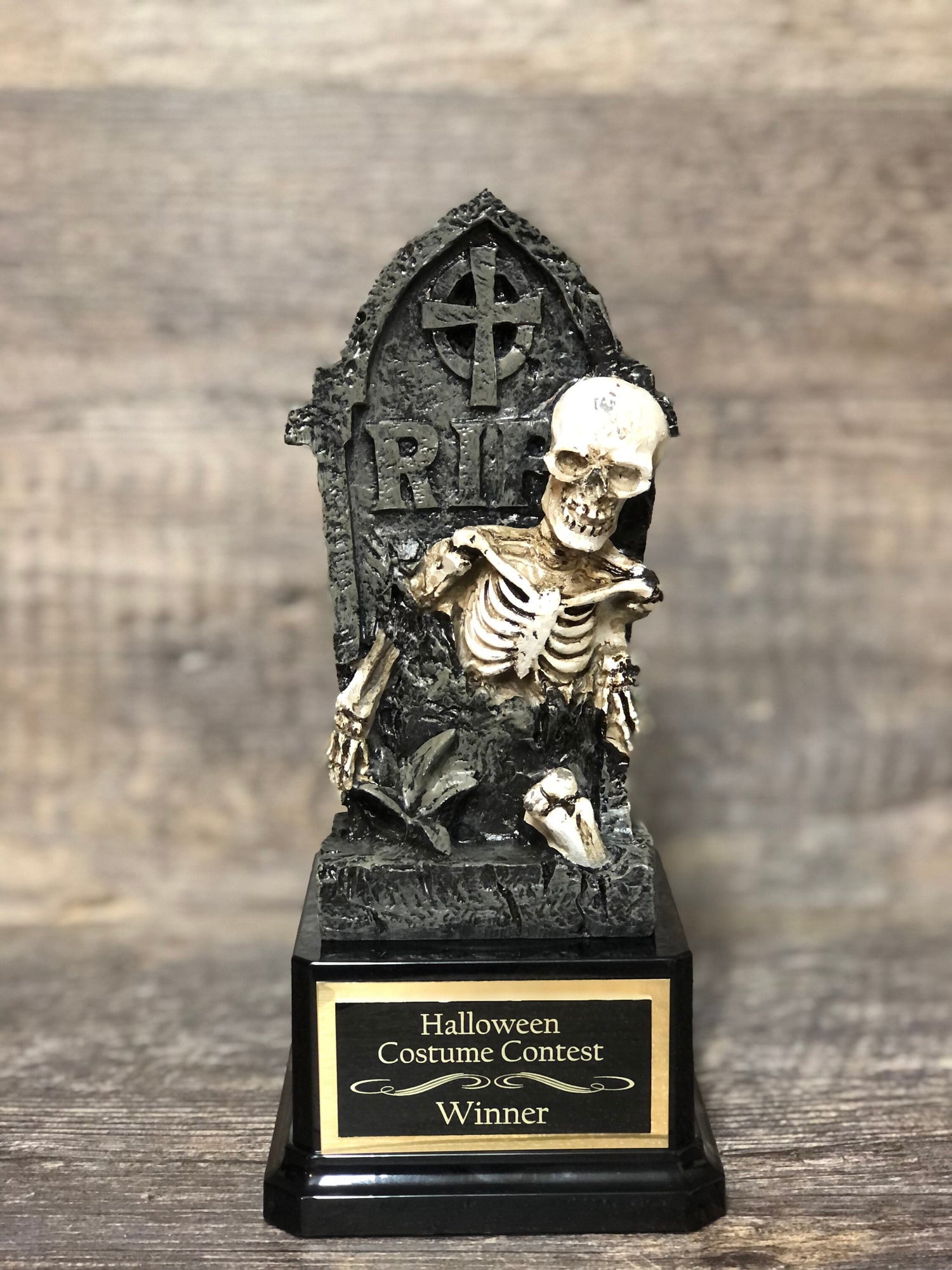 Halloween Trophy Skeleton Tombstone Trophy Scariest Costume Contest Trophy Pumpkin Carving Contest Creepy Halloween Decor