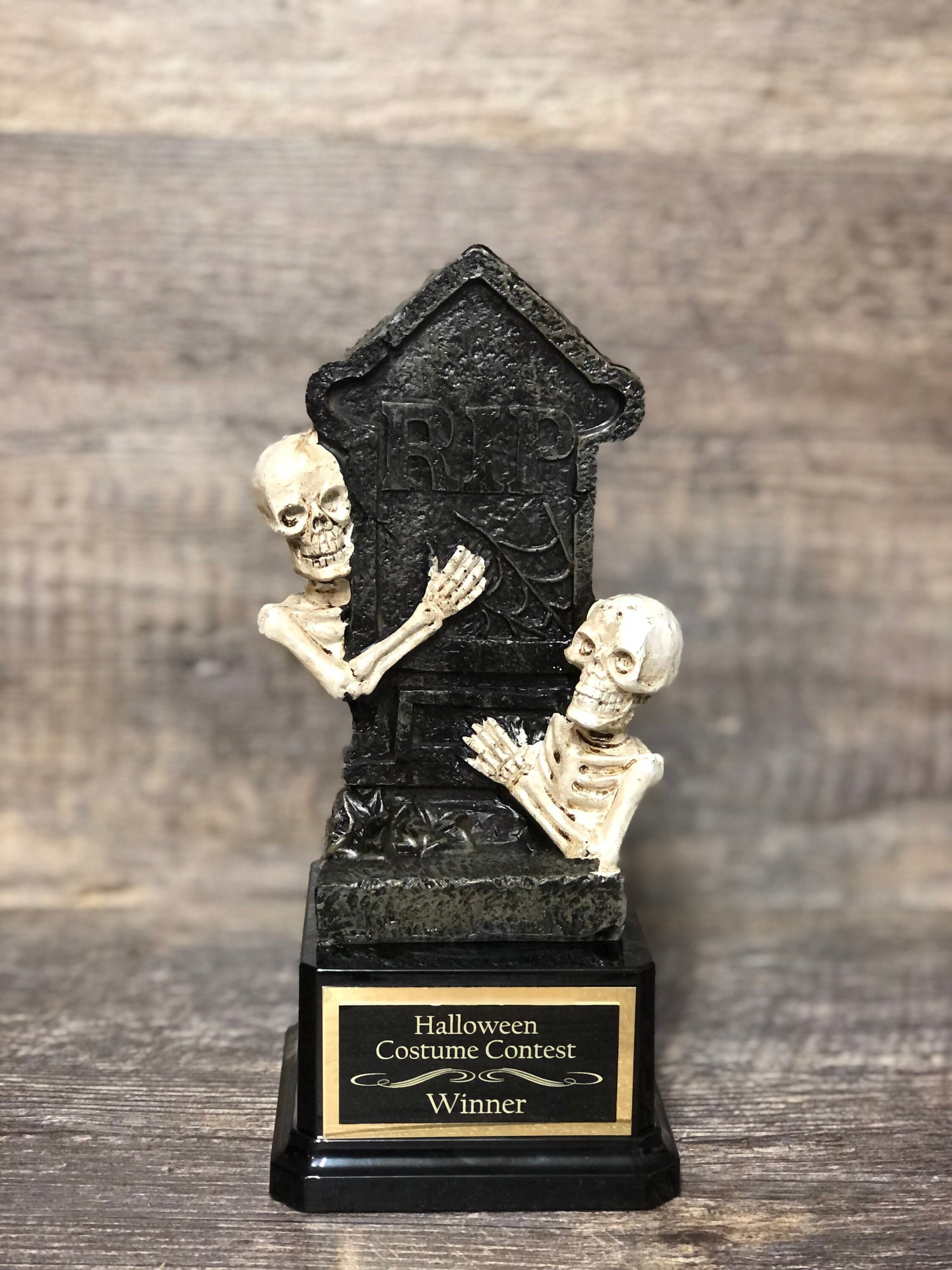 Halloween Trophy Skeleton Tombstone Trophy Scariest Costume Contest Trophy Pumpkin Carving Contest Creepy Halloween Decor