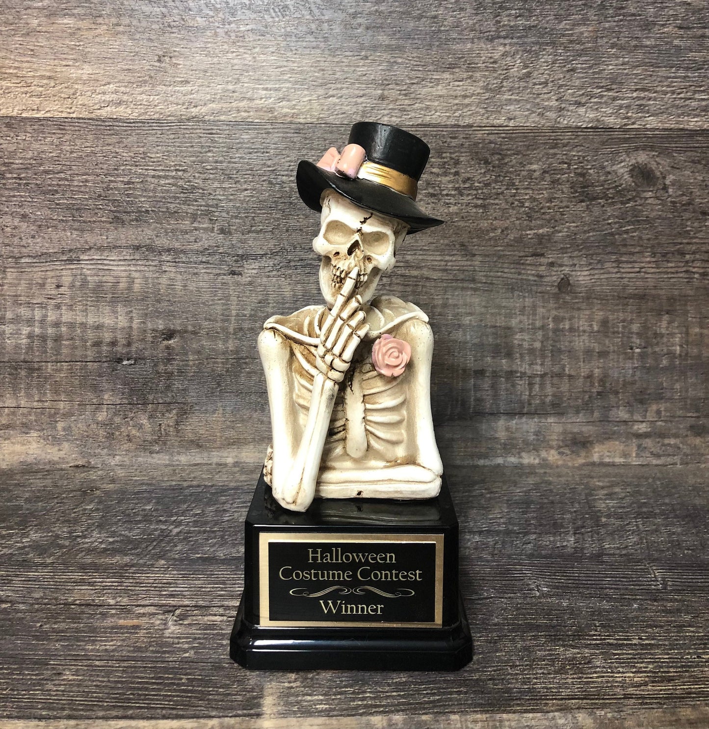 Halloween Trophy Skull Skeleton Bust Best Costume Winner Pumpkin Carving Contest Top Hat Halloween Decor Trunk or Treat Trophies