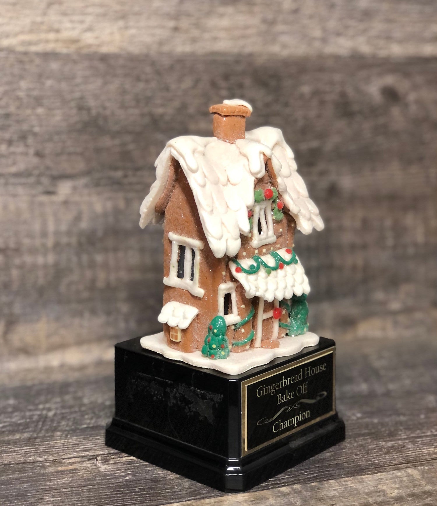 Christmas Trophy Gingerbread House Trophy Cookie Bake Off Trophy 9" Ugly Sweater Pretzel House Trophy  Christmas Holiday Party Cookie Santa