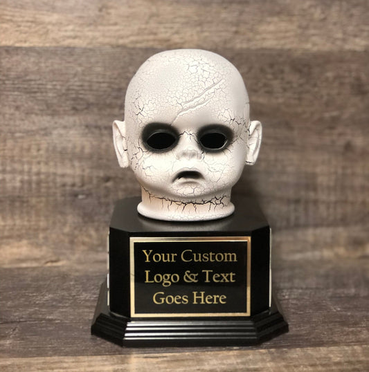 Halloween Trophy Perpetual XL Creepy Doll Head Trophy Costume Contest Scariest Costume Best Costume Dia De Los Muertos Halloween Decor Skull