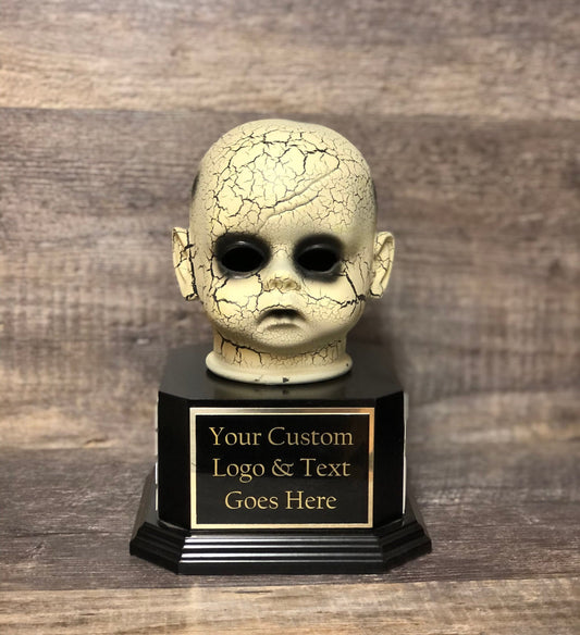 Halloween Trophy Perpetual XL Creepy Doll Head Trophy Costume Contest Scariest Costume Best Costume Dia De Los Muertos Halloween Decor Skull