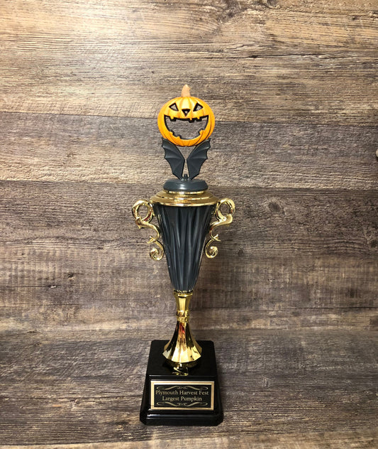 Halloween Trophy Pumpkin Carving Contest Winner Costume Contest DARK GREY Bat Halloween Decor Jack O Lantern Trunk Or Treat Pumpkin Decor