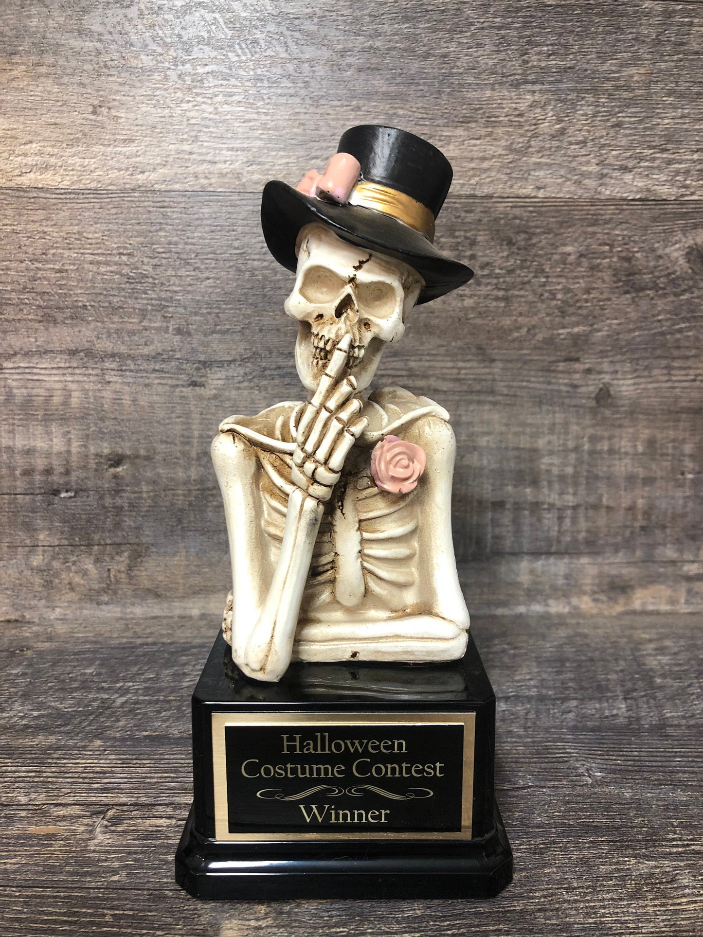 Halloween Trophy Skull Skeleton Bust Best Costume Winner Pumpkin Carving Contest Top Hat Halloween Decor Trunk or Treat Trophies