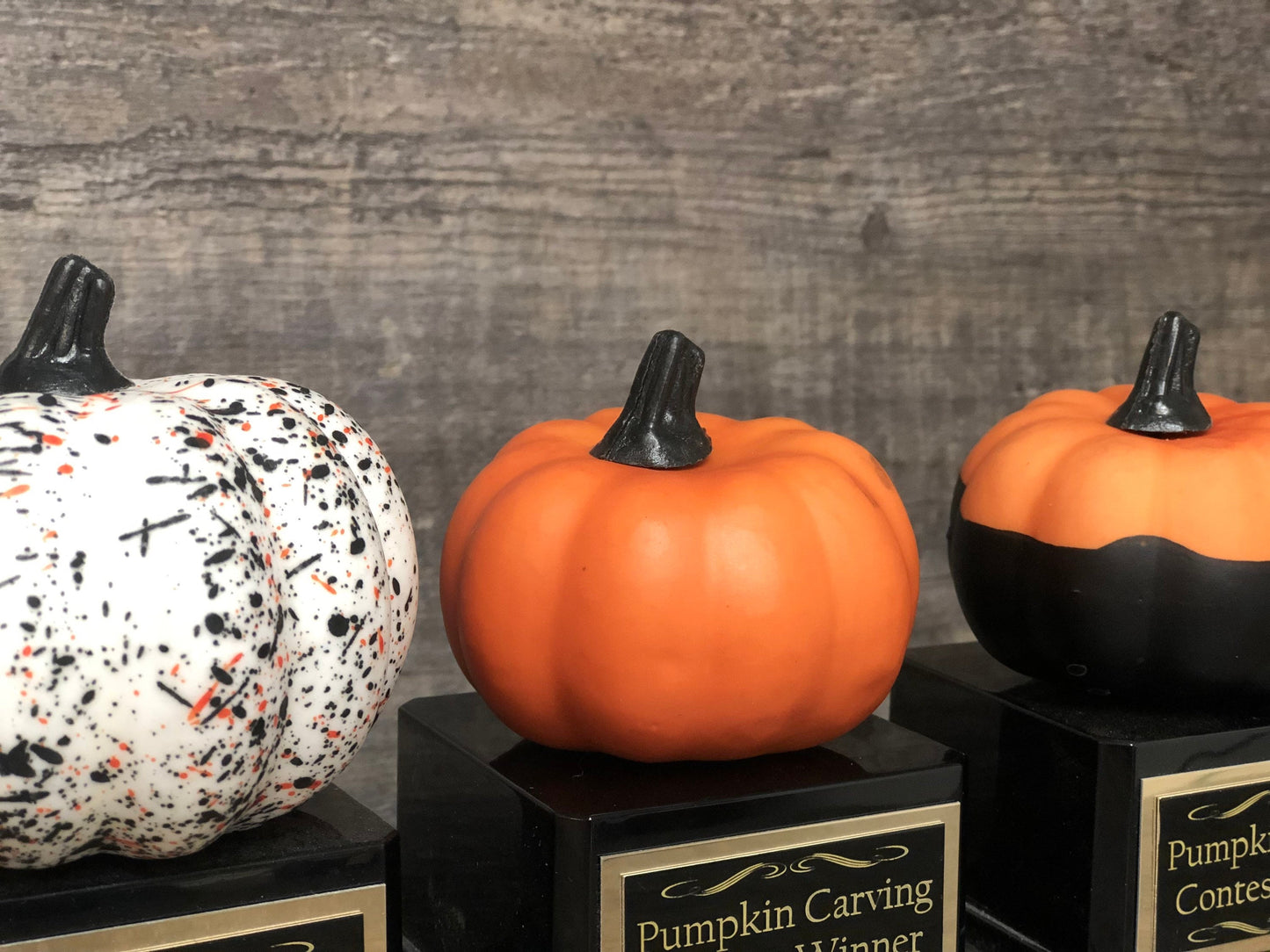 Mini Halloween Trophy Halloween Trophies THREE Pumpkin Carving Contest Trophy or Best Costume Trunk or Treat Jack O Lantern Halloween Decor