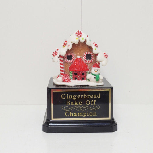 Gingerbread House Cookie Bake Off Trophy Ugly Sweater Trophy Contest Award Winner Christmas Cookie Decorating Holiday Party Christmas Decor